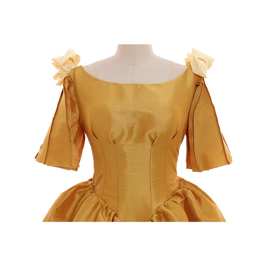 Medieval Custom - Made Aristocrat Ball Gown | Yellow Victorian Gothic Rococo Evening Dress - Coscosmos