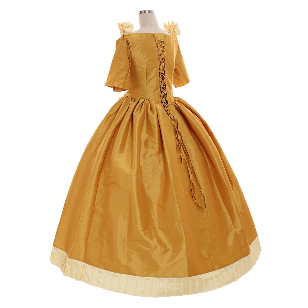 Medieval Custom - Made Aristocrat Ball Gown | Yellow Victorian Gothic Rococo Evening Dress - Coscosmos