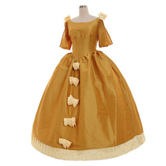 Medieval Custom - Made Aristocrat Ball Gown | Yellow Victorian Gothic Rococo Evening Dress - Coscosmos