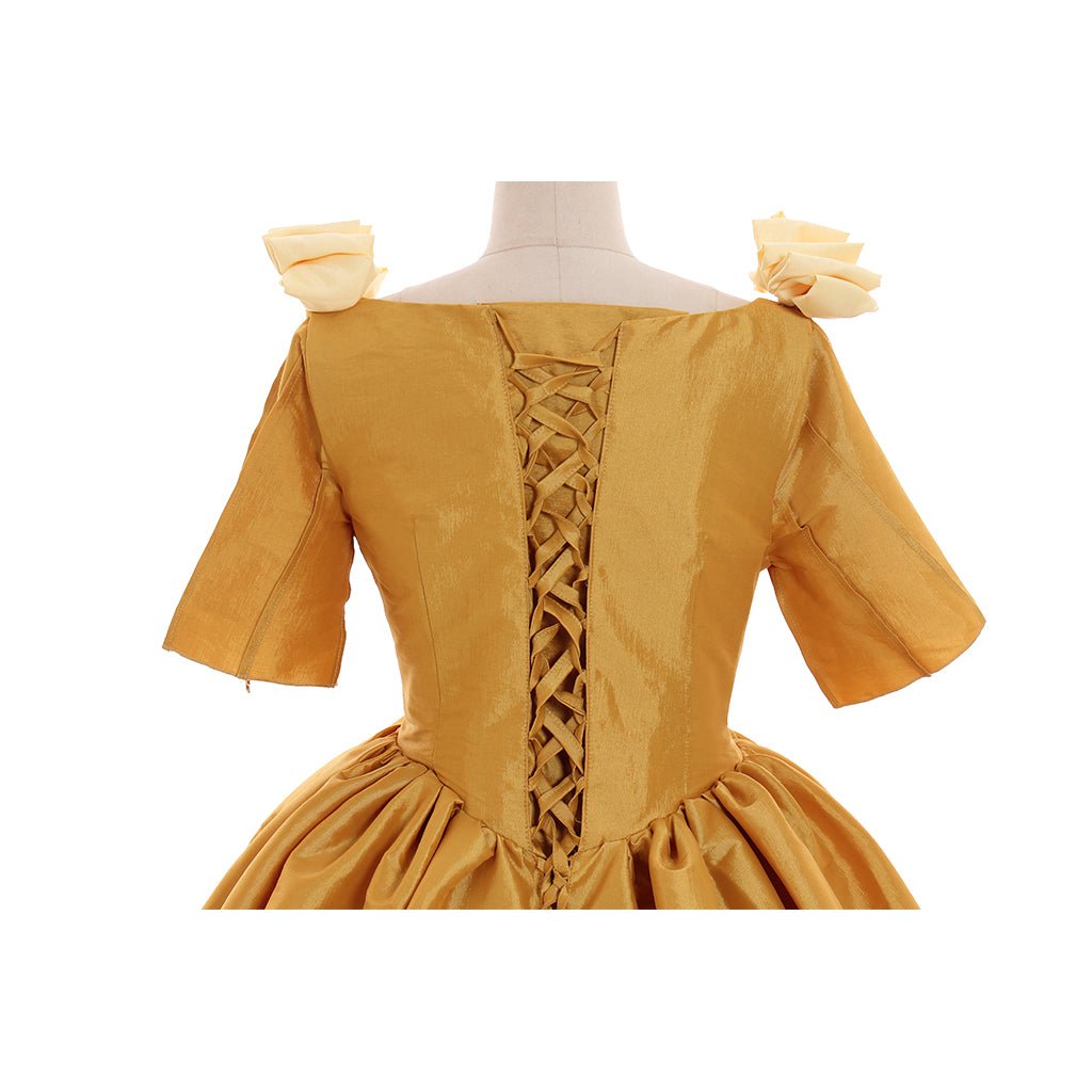 Medieval Custom - Made Aristocrat Ball Gown | Yellow Victorian Gothic Rococo Evening Dress - Coscosmos