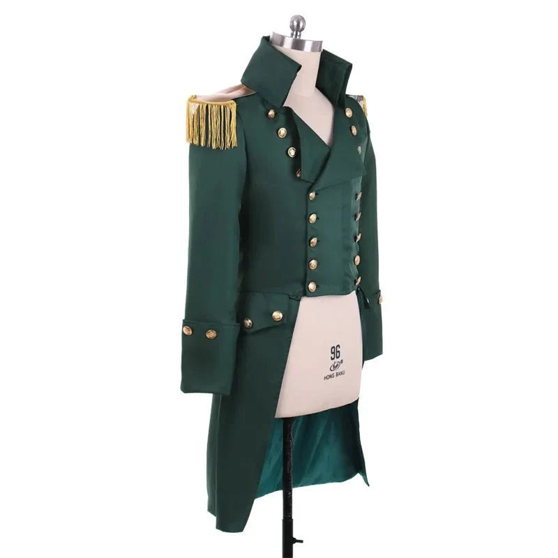 Medieval Green Steampunk Trench Coat Costume - Retro Noble Court Prince Outfit | Coscomos - Coscosmos