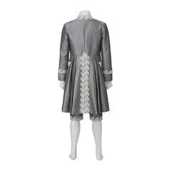 Medieval King George Cosplay Costume - Grey British Royal Suit for Halloween & Parties - Coscosmos