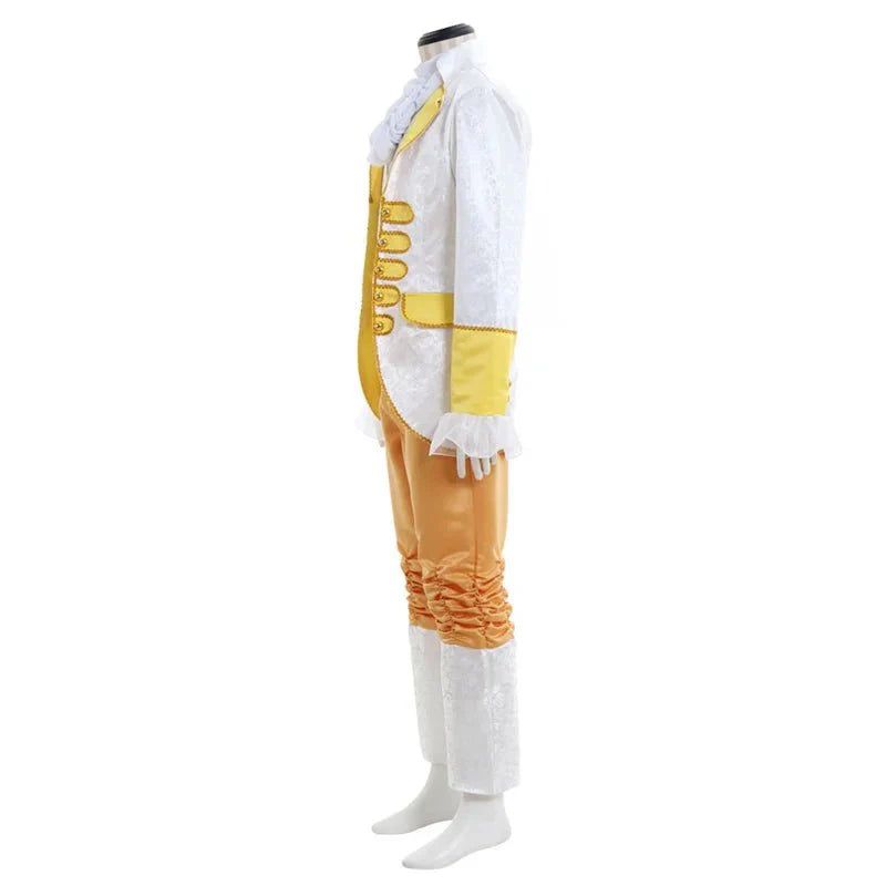 Medieval King Prince Renaissance Men Cosplay Costume Outfit Top Pants Vest Tie Full Set - Coscosmos