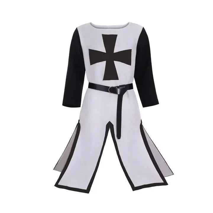 Medieval Knight Renaissance Warrior Cosplay Costume - Hospitaller Tabard Surcoat & Civil War Robe for Men - Coscosmos