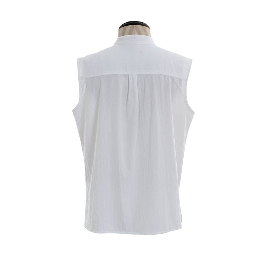 Medieval Men’s Victorian Vest Shirt - Sleeveless Pure Color Collar Straps Shirt for Summer | Coscomos - Coscosmos