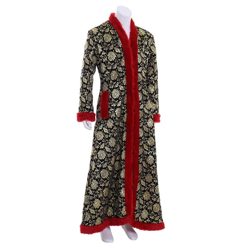 Medieval Red Kaftan with Fur Hat | Victorian Winter Warm Men’s Cosplay Costume - Coscosmos