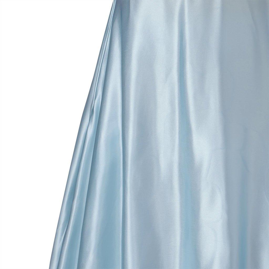 Medieval Regency Gown Bridgerton Cosplay Costume in Light Blue with a Gold Waistband - Coscosmos