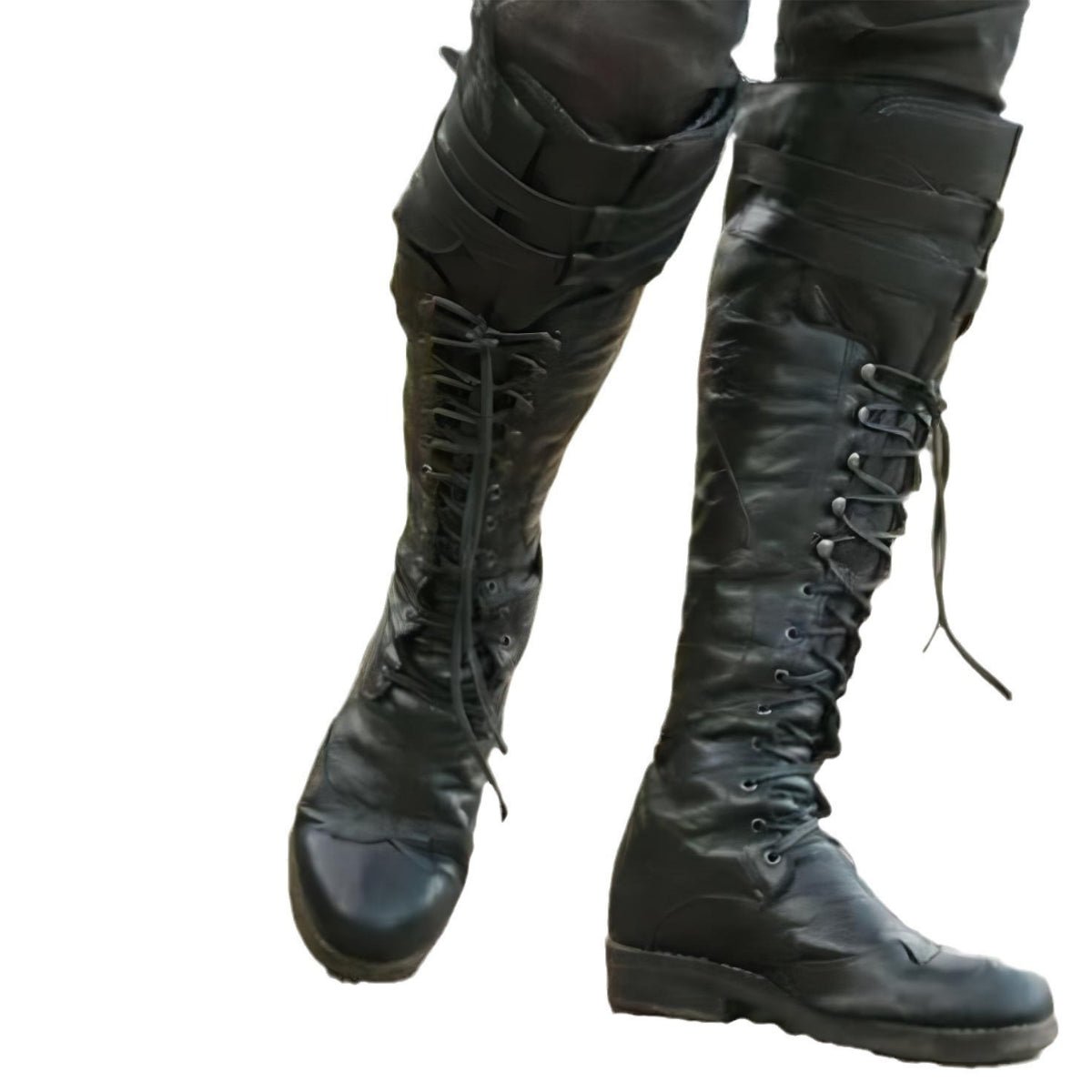 Halloweez Medieval Steampunk Cosplay Boots, Unisex PU Leather Pirate Larp Shoes - Halloweez