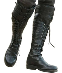 Halloweez Medieval Steampunk Cosplay Boots, Unisex PU Leather Pirate Larp Shoes - Halloweez
