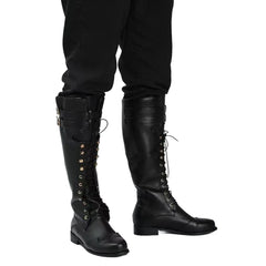 Halloweez Medieval Steampunk Cosplay Boots, Unisex PU Leather Pirate Larp Shoes - Halloweez