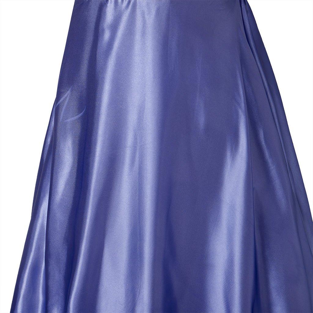 Medieval Traditional Empire Gown - Bridgerton Cosplay Costume in Purple - Blue Silky Fabric - Coscosmos