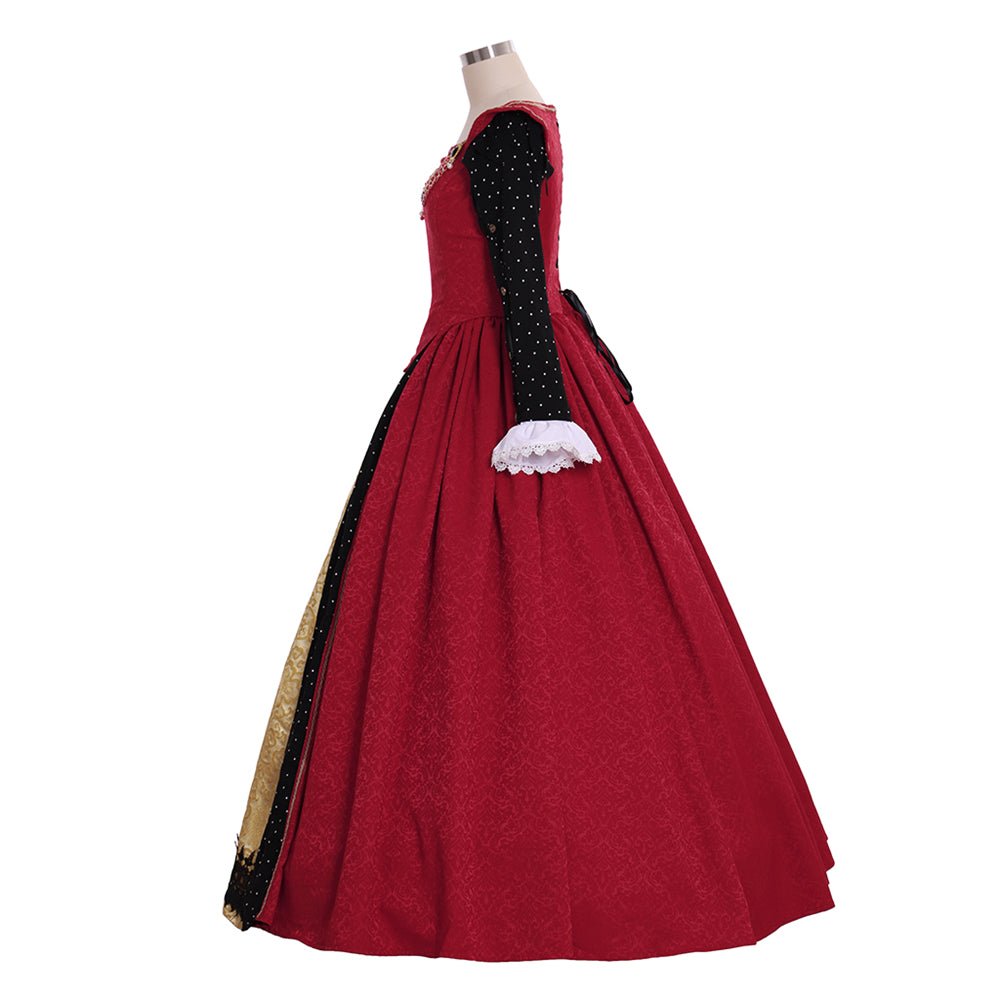 Medieval Tudor Dress Cosplay Costume | Custom Red Gown for Renaissance Faire & Tudor Events - Coscosmos