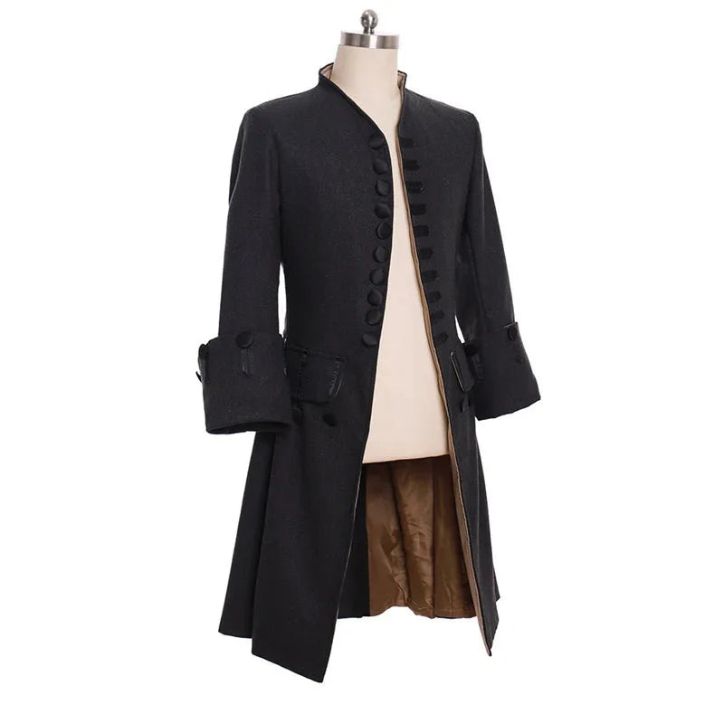 Medieval Victoria Edwardian Steampunk Trench Coat Long Coat Vintage Prince Overcoat Medieval Renaissance Jacket Costume - Coscosmos