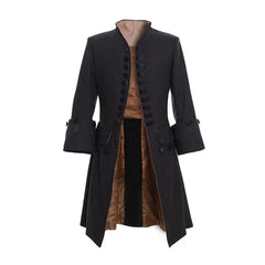 Medieval Victoria Edwardian Steampunk Trench Coat Long Coat Vintage Prince Overcoat Medieval Renaissance Jacket Costume - Coscosmos