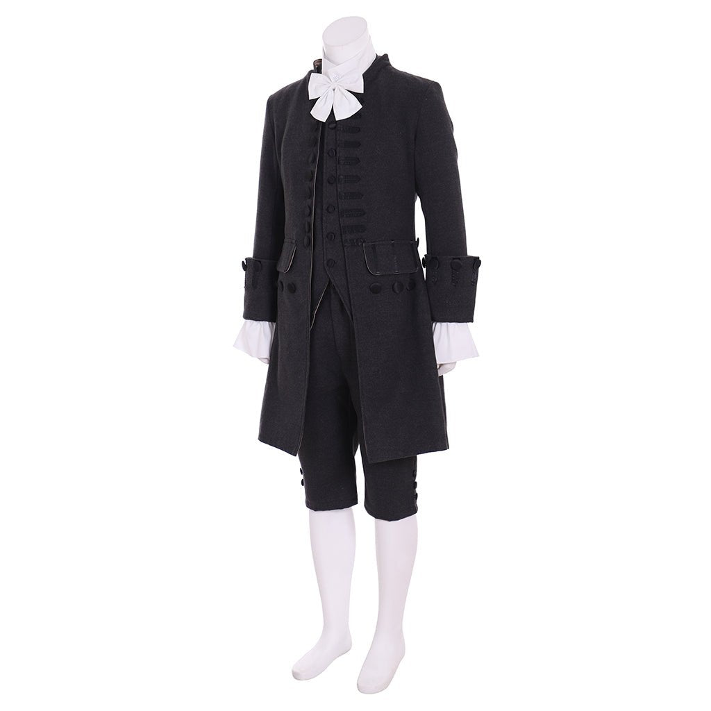 Men’s Colonial Uniform Cosplay - 18th Century Black Rococo Medieval Outfit | Coscomos - Coscosmos