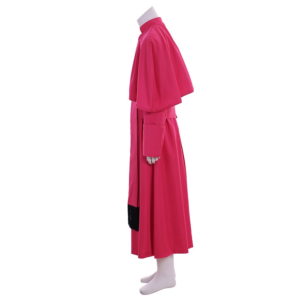 Men's Roman Clergy Soutane Costume - Red Medieval Cassock Robe with Belt | Coscomos Cosplay Collection - Coscosmos