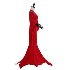 Morticia Addams Cosplay Costume for Women | Gothic Witch Vintage Dress for Halloween & Carnival Parties - Coscosmos