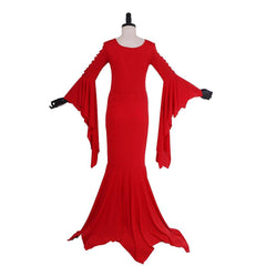 Morticia Addams Cosplay Costume for Women | Gothic Witch Vintage Dress for Halloween & Carnival Parties - Coscosmos