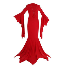 Morticia Addams Cosplay Costume for Women | Gothic Witch Vintage Dress for Halloween & Carnival Parties - Coscosmos