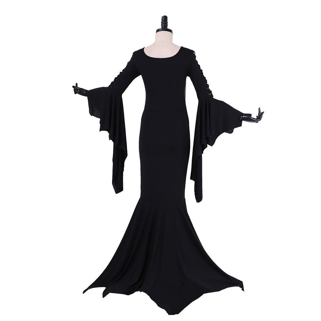 Morticia Addams Costume Dress | Gothic Vintage Floor - Length Cosplay for Halloween, Themed Parties & TV Show Fans - Coscosmos