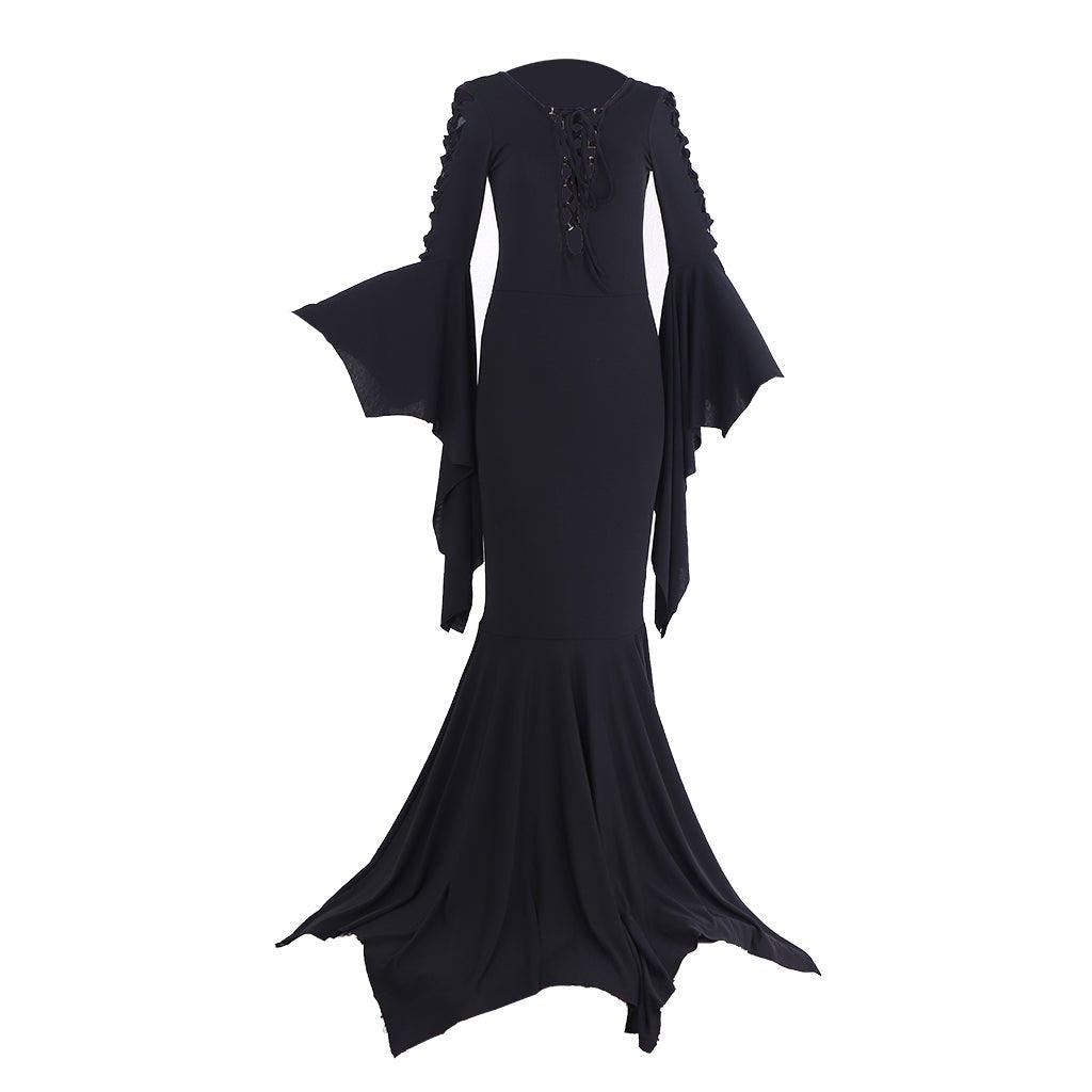 Morticia Addams Costume Dress | Gothic Vintage Floor - Length Cosplay for Halloween, Themed Parties & TV Show Fans - Coscosmos