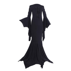 Morticia Addams Costume Dress | Gothic Vintage Floor - Length Cosplay for Halloween, Themed Parties & TV Show Fans - Coscosmos