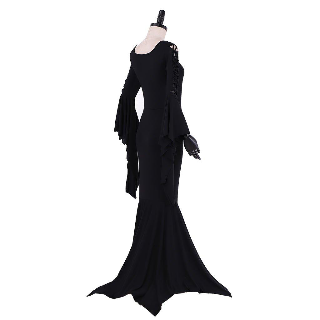 Morticia Addams Costume Dress | Gothic Vintage Floor - Length Cosplay for Halloween, Themed Parties & TV Show Fans - Coscosmos