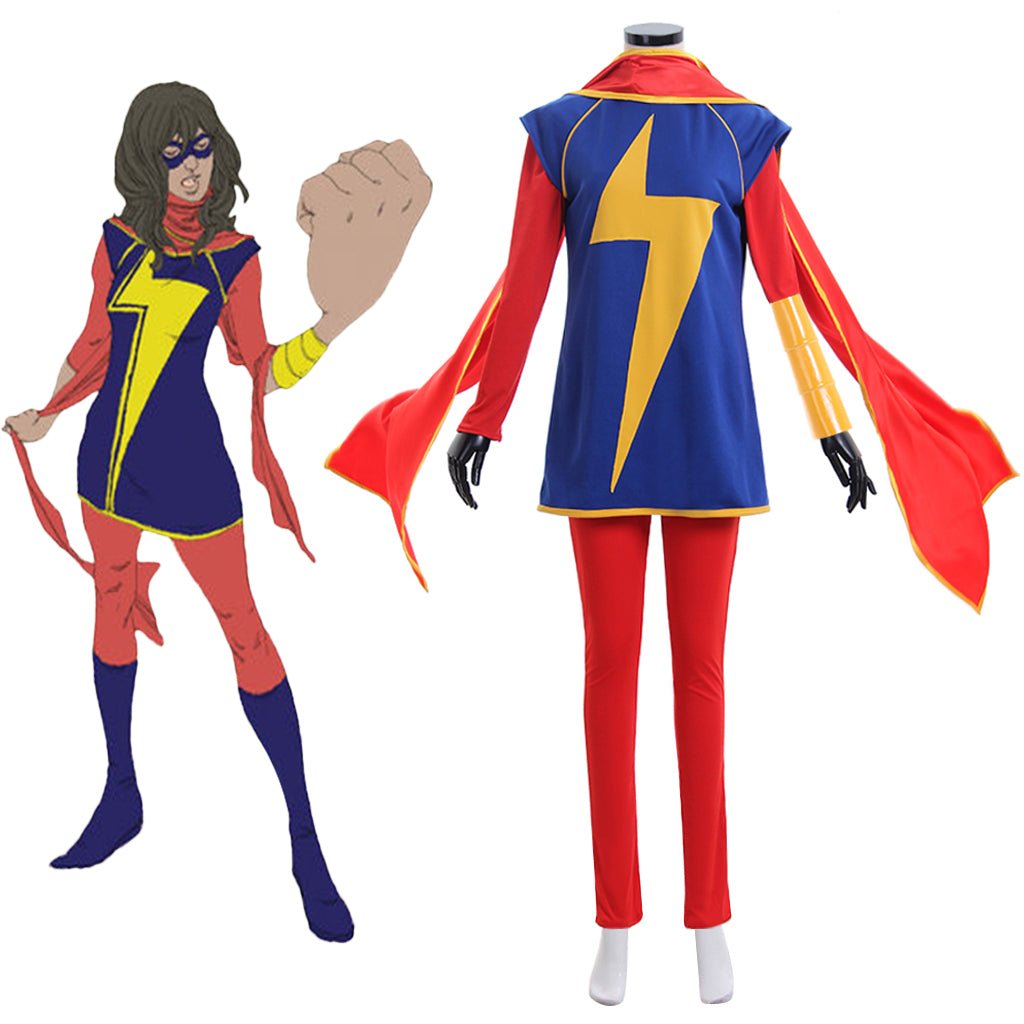 Ms. Kamala Khan Cosplay Costume - Halloweez Captain Marvel Superhero Suit - Halloweez