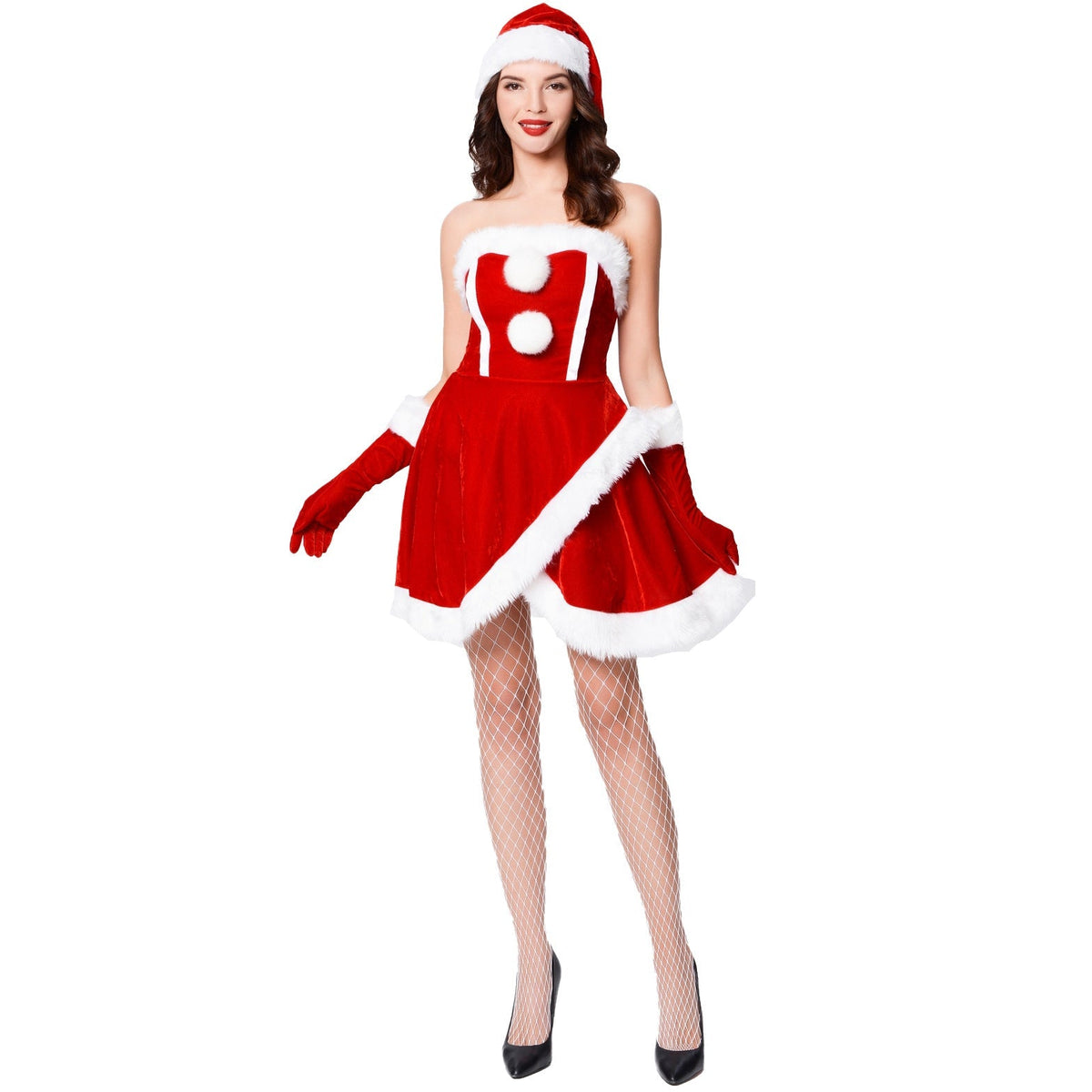 New Adorable Sweetheart Halloweeneez Christmas Outfits, Sexy Tube Top Holiday Party Costumes - Halloweez