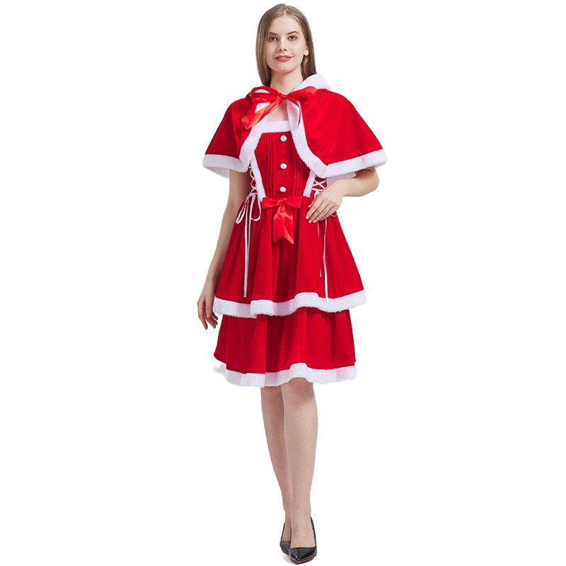 Elegant Medieval-Inspired Christmas Dress for Parties and Performances - Halloweez