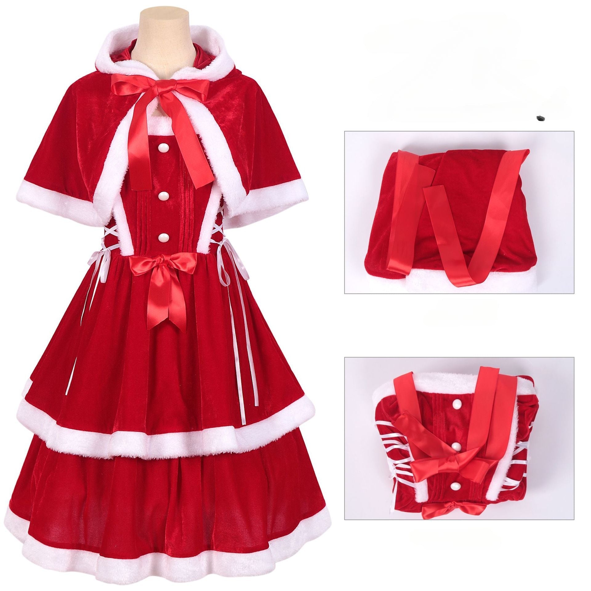 Elegant Medieval-Inspired Christmas Dress for Parties and Performances - Halloweez