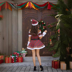 Stylish Halloweez Christmas Costumes - Sexy Festive Party Outfits with Cape Queen Plaid - Halloweez
