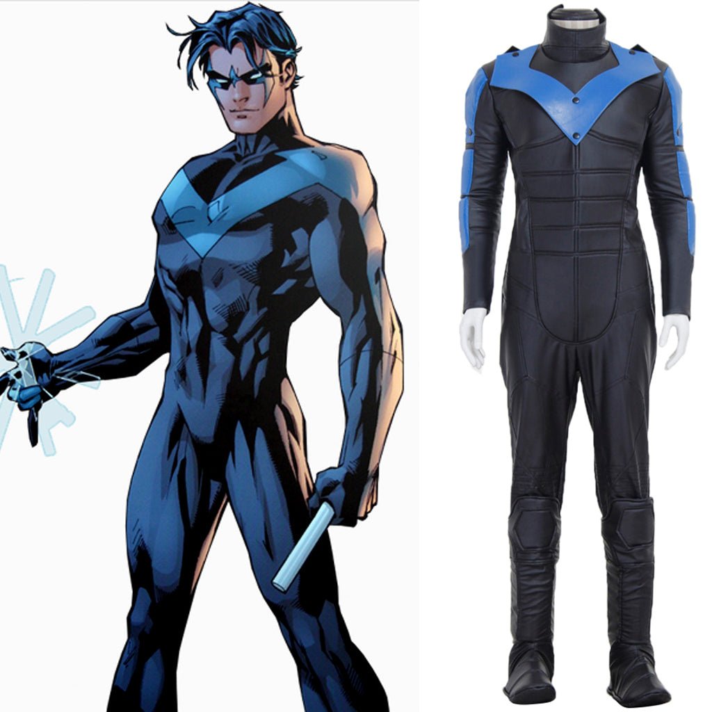 Halloweez Nightwing Cosplay Men's Deluxe Halloween Costume - Superhero Bodysuit for Ultimate Fans - Halloweez