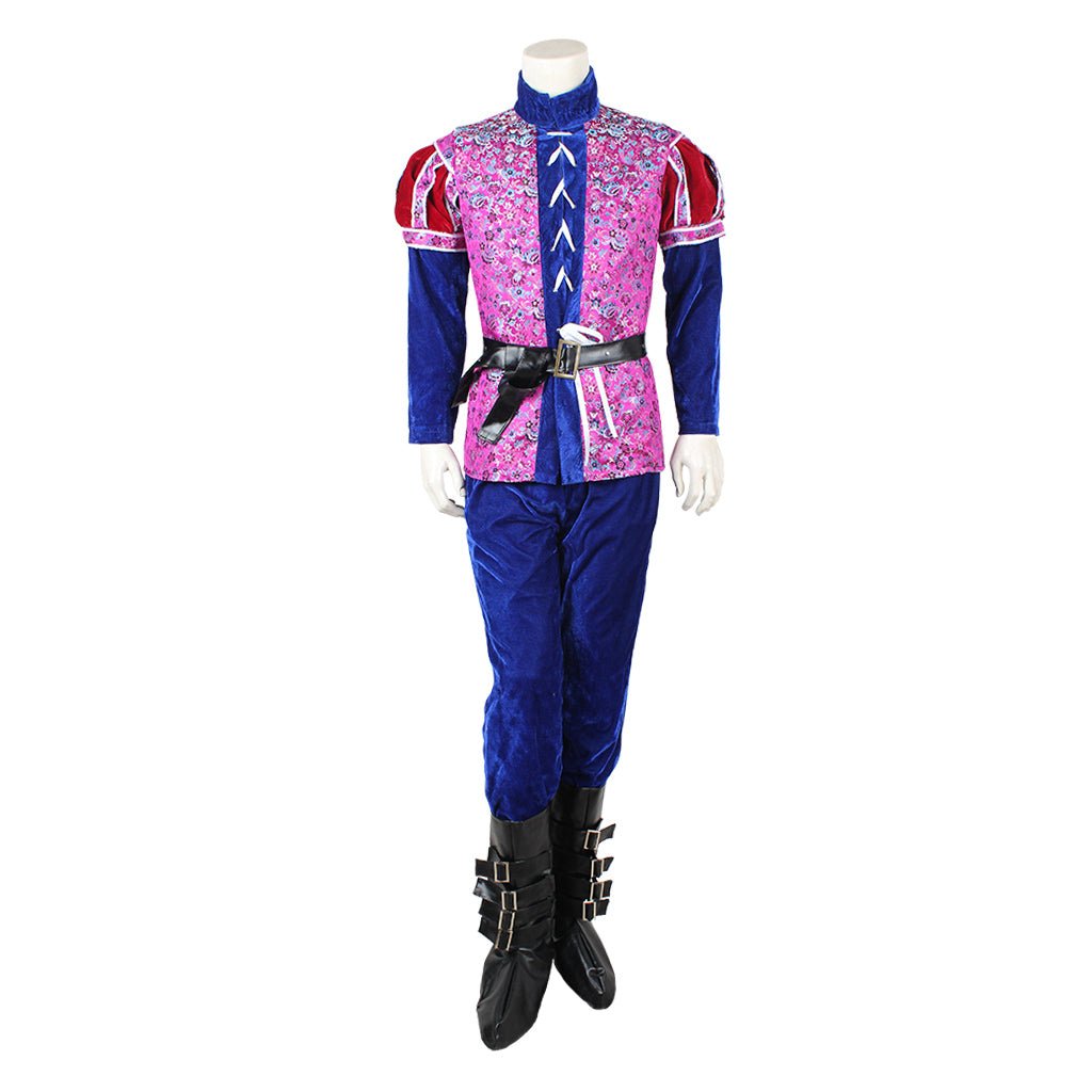 Once Upon a Time Prince Cosplay Costume | Men's Medieval Velvet Red and Blue Suit | Halloween and Party Full Set - Coscosmos