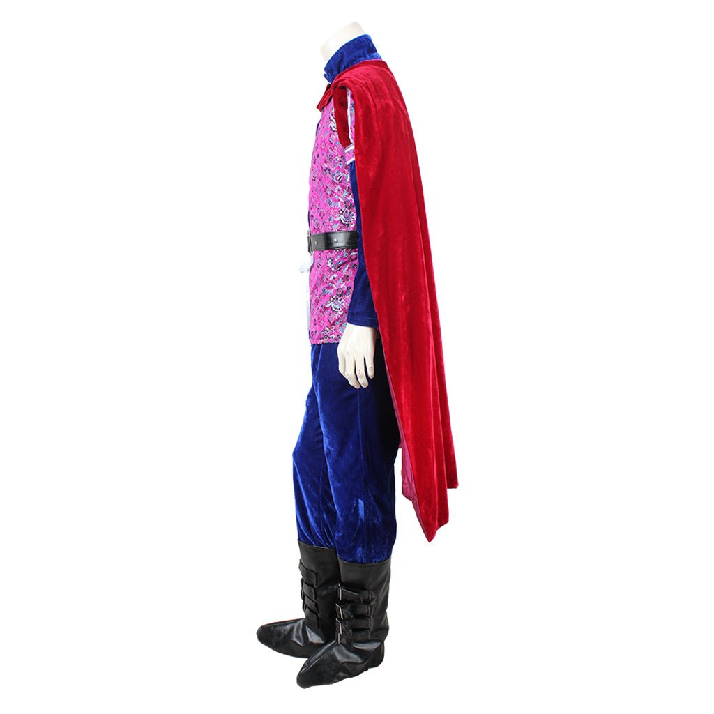 Once Upon a Time Prince Cosplay Costume | Men's Medieval Velvet Red and Blue Suit | Halloween and Party Full Set - Coscosmos