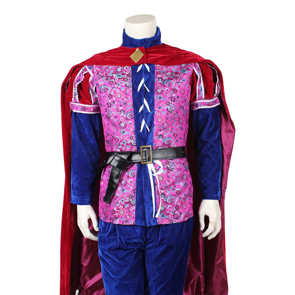 Once Upon a Time Prince Cosplay Costume | Men's Medieval Velvet Red and Blue Suit | Halloween and Party Full Set - Coscosmos