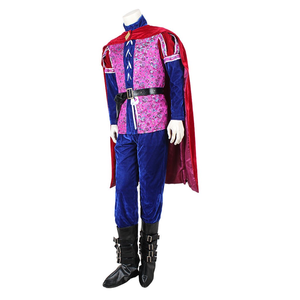 Once Upon a Time Prince Cosplay Costume | Men's Medieval Velvet Red and Blue Suit | Halloween and Party Full Set - Coscosmos