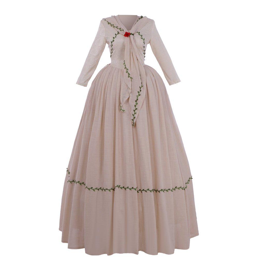 Halloweez Brianna MacKenzie Wedding Dress Cosplay Costume | Elegant Victorian Colonial Gown for Women - Halloweez