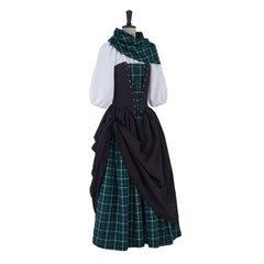 Outlander Claire Fraser Cosplay Costume Dress | Highland Medieval Rococo Scottish Costume for Women - Coscosmos