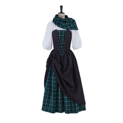 Outlander Claire Fraser Cosplay Costume Dress | Highland Medieval Rococo Scottish Costume for Women - Coscosmos