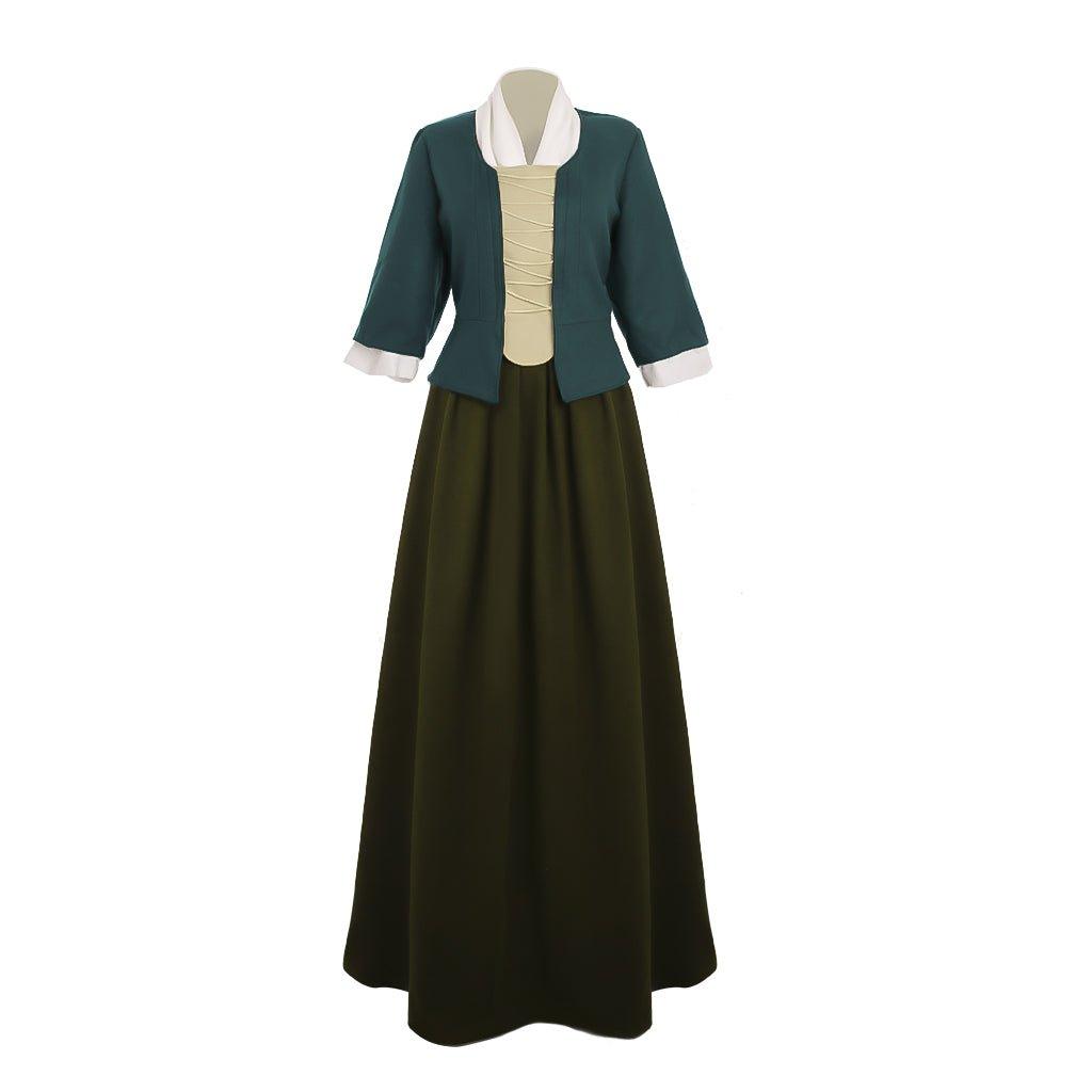 Outlander Claire Fraser Cosplay Dress | Highland Colonial Southern Belle Costume for Halloween, Reenactments & Events - Coscosmos