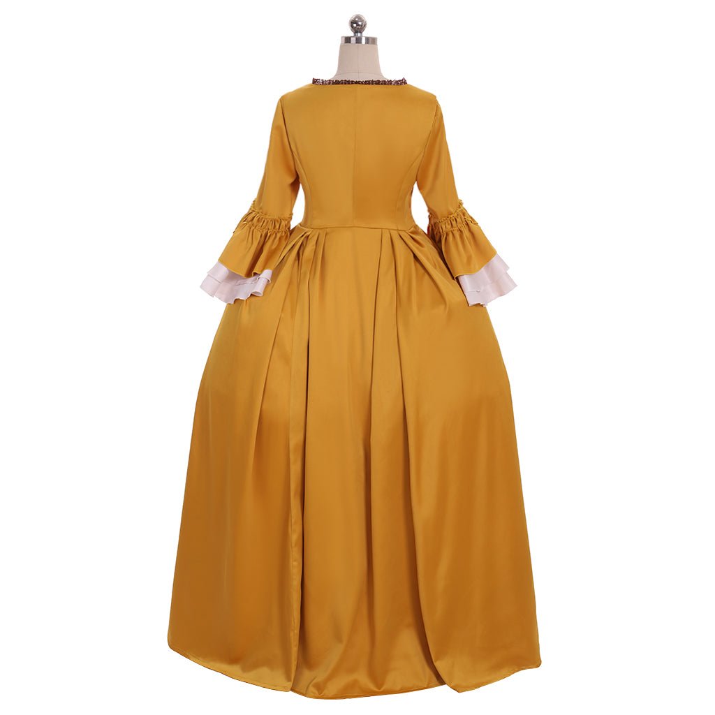 Outlander Claire Randall Cosplay Costume | Tudor Marie Antoinette Rococo Victorian Ball Gown | Women's Yellow Dress - Coscosmos