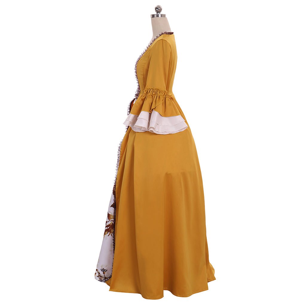 Outlander Claire Randall Cosplay Costume | Tudor Marie Antoinette Rococo Victorian Ball Gown | Women's Yellow Dress - Coscosmos