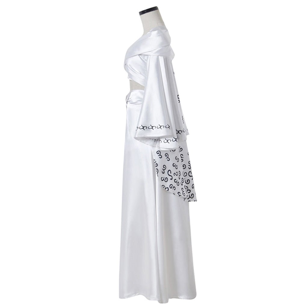 Padme Cosplay Amidala Costume Chite Dress Crop Top And Skirt Suit Padme Sexy White Dress Halloween Party Ball Gown - Coscosmos