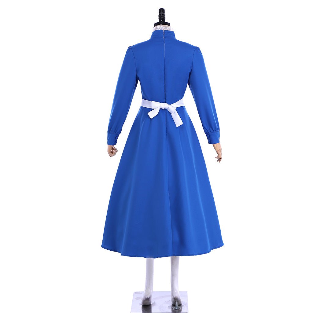 Plus Size Howl's Moving Castle Sophie Hatter Blue Dress Cosplay Costume - Coscosmos