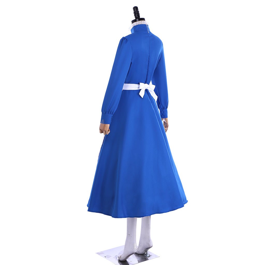 Plus Size Howl's Moving Castle Sophie Hatter Blue Dress Cosplay Costume - Coscosmos