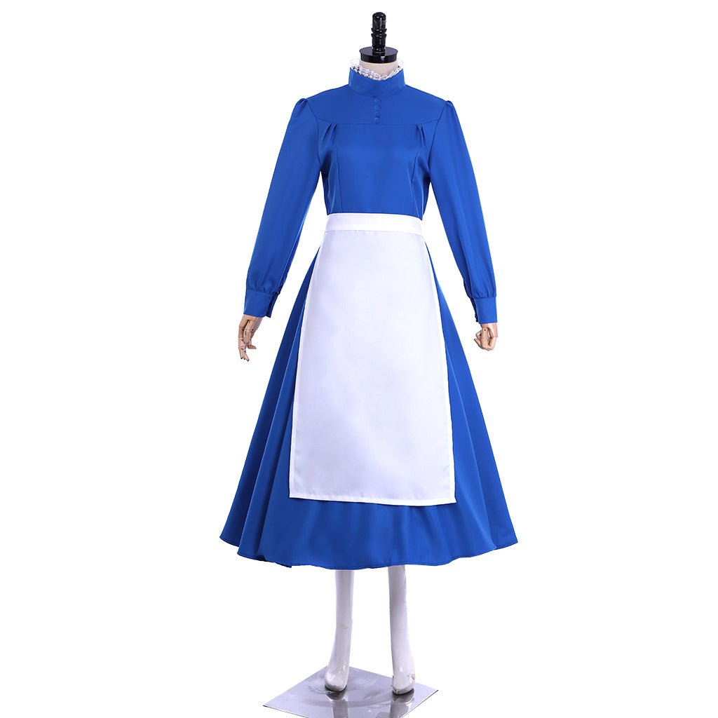 Plus Size Howl's Moving Castle Sophie Hatter Blue Dress Cosplay Costume - Coscosmos