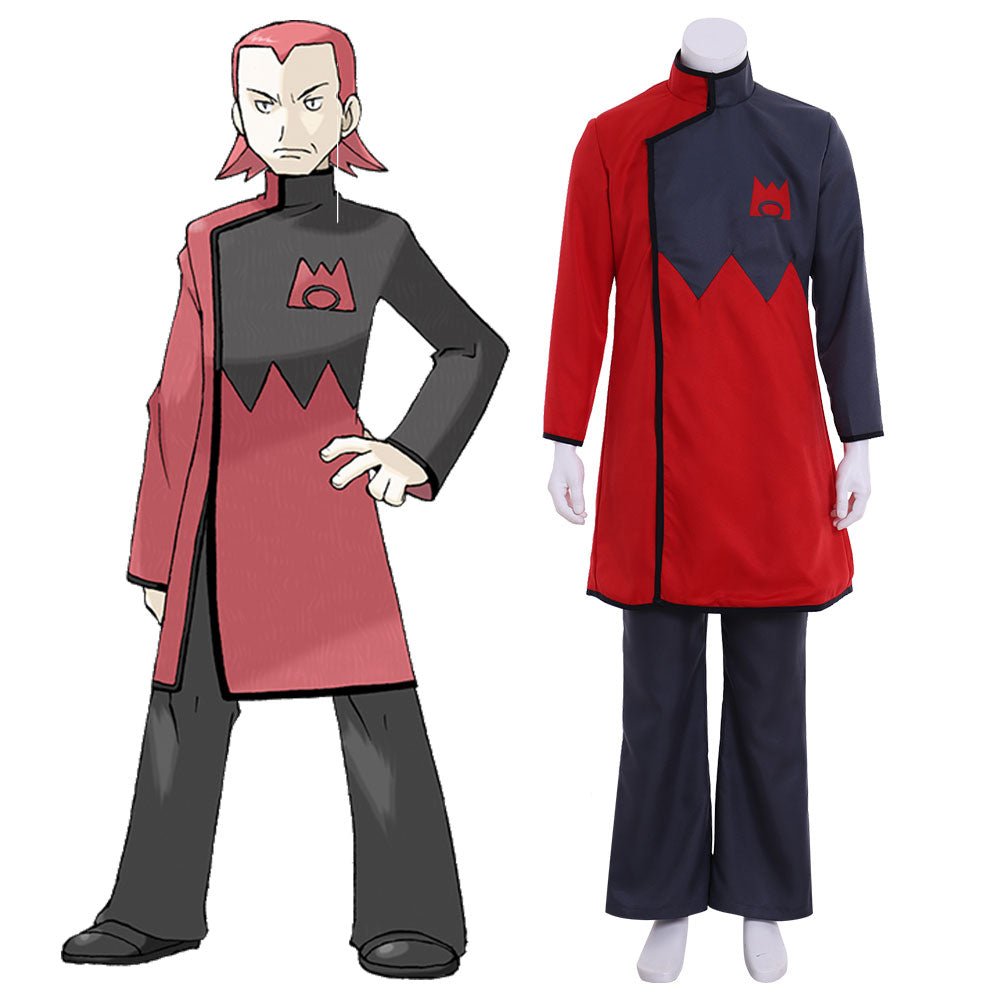 PM Team Magma Leader Maxie Cosplay Costume - Pokémon Anime Villain Cosplay Outfit - Coscosmos