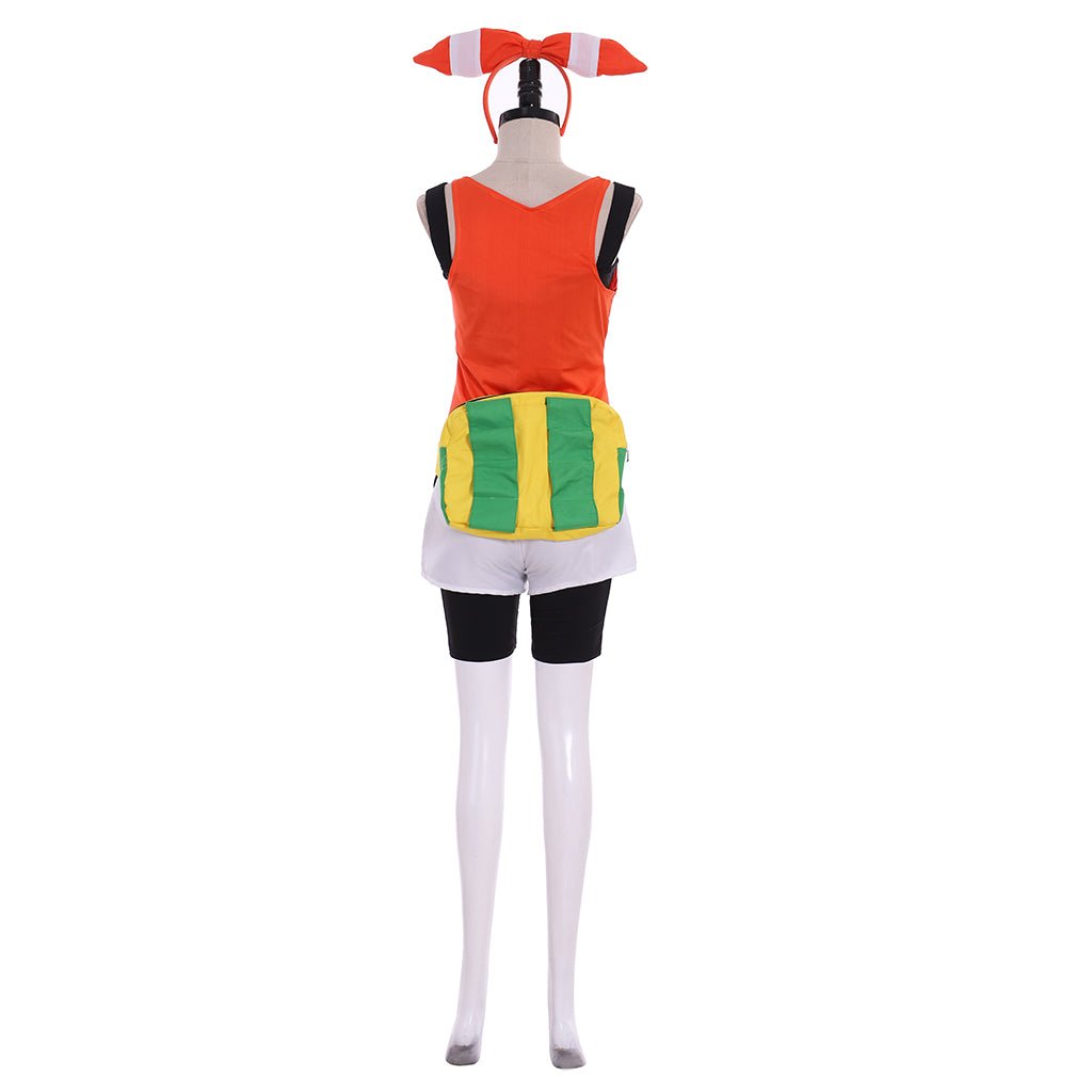 Pokemon Omega Ruby and Alpha Sapphire May Cosplay Costume with Headwear and Functional Bag - Coscosmos