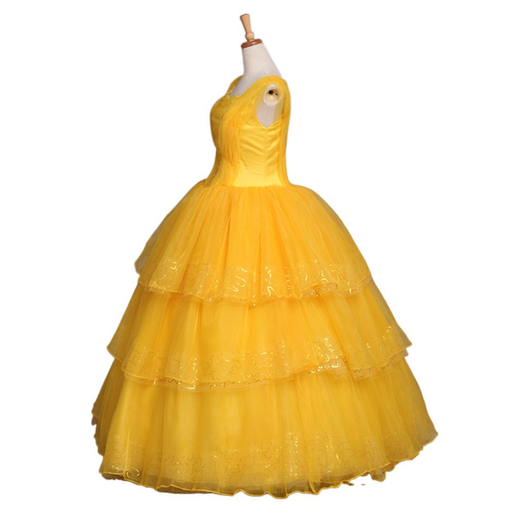 Princess Belle Cosplay Costume | Adult Disney Princess Belle Dress for Halloween & Themed Parties - Coscosmos